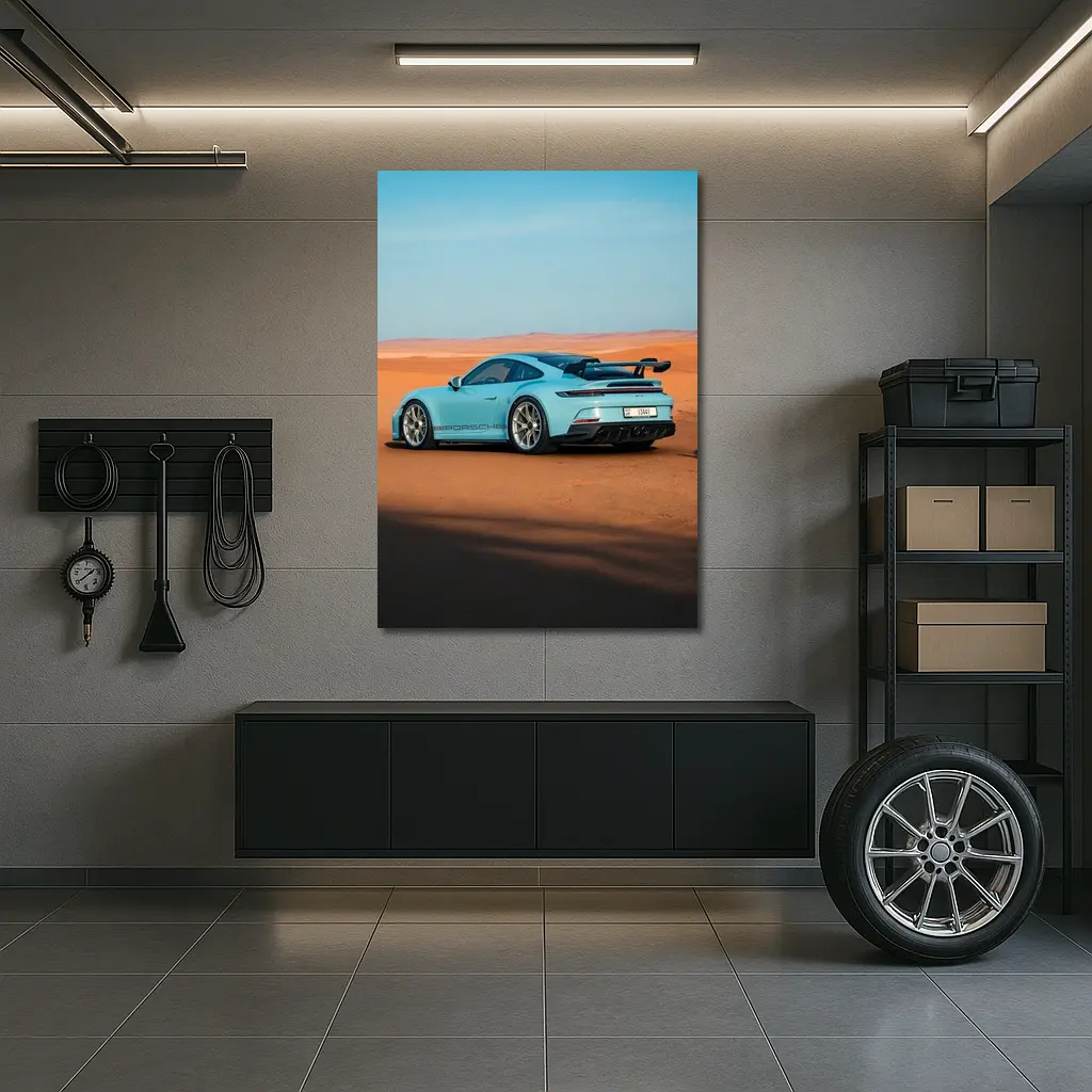 Porsche 911 GT3 Blue Desert Sand – Wall Art