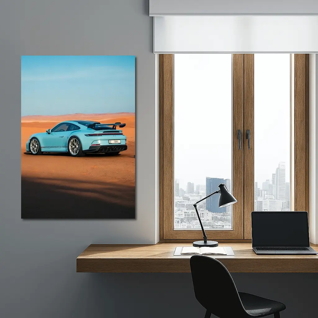 Porsche 911 GT3 Blue Desert Sand – Wall Art