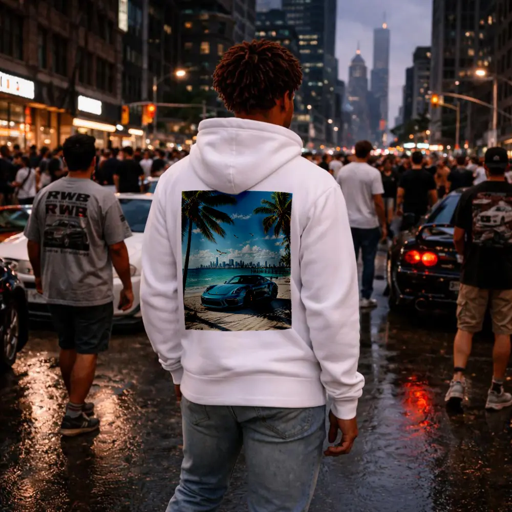 Porsche 911 GT3 Teal Beach City – Hoodies