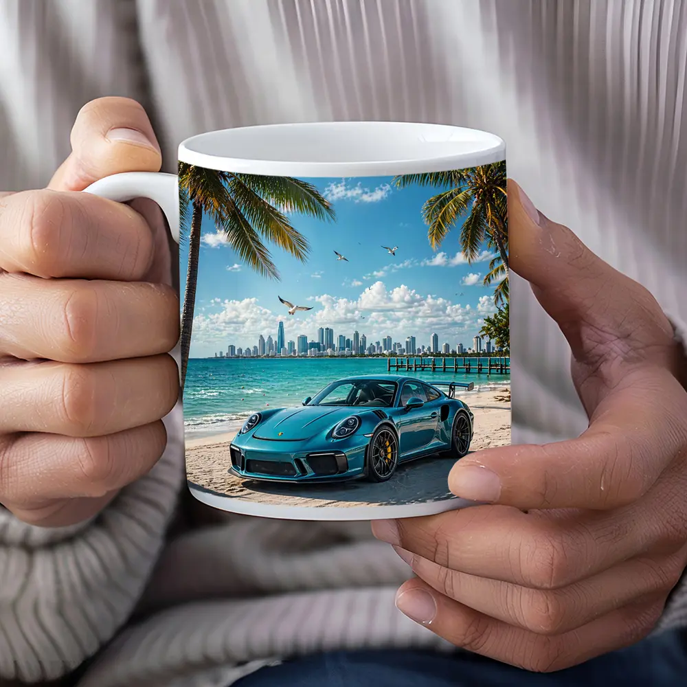 Porsche 911 GT3 Teal Beach City – Mugs