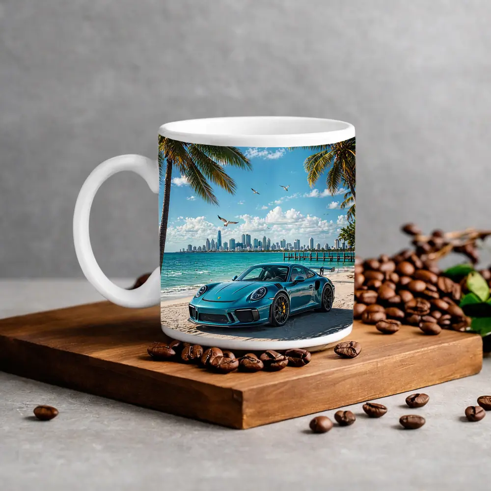 Porsche 911 GT3 Teal Beach City – Mugs