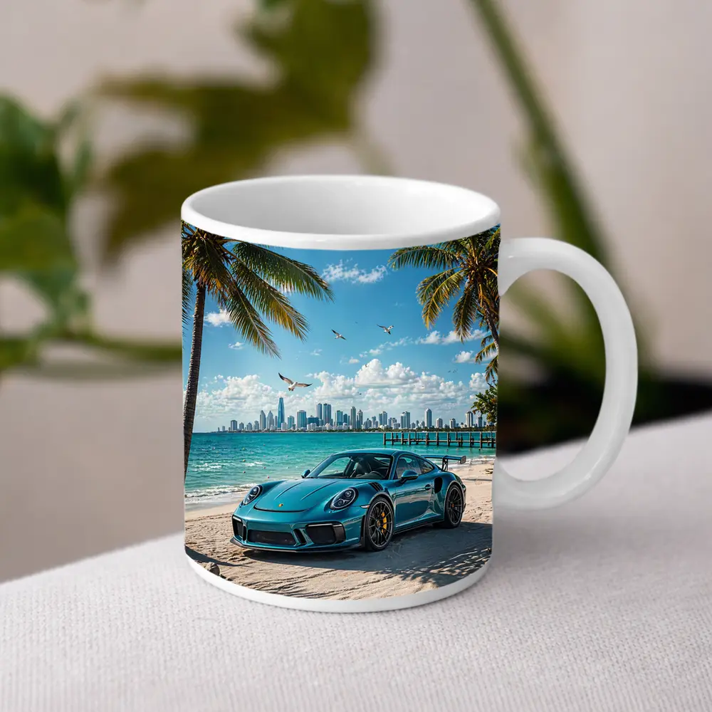 Porsche 911 GT3 Teal Beach City – Mugs