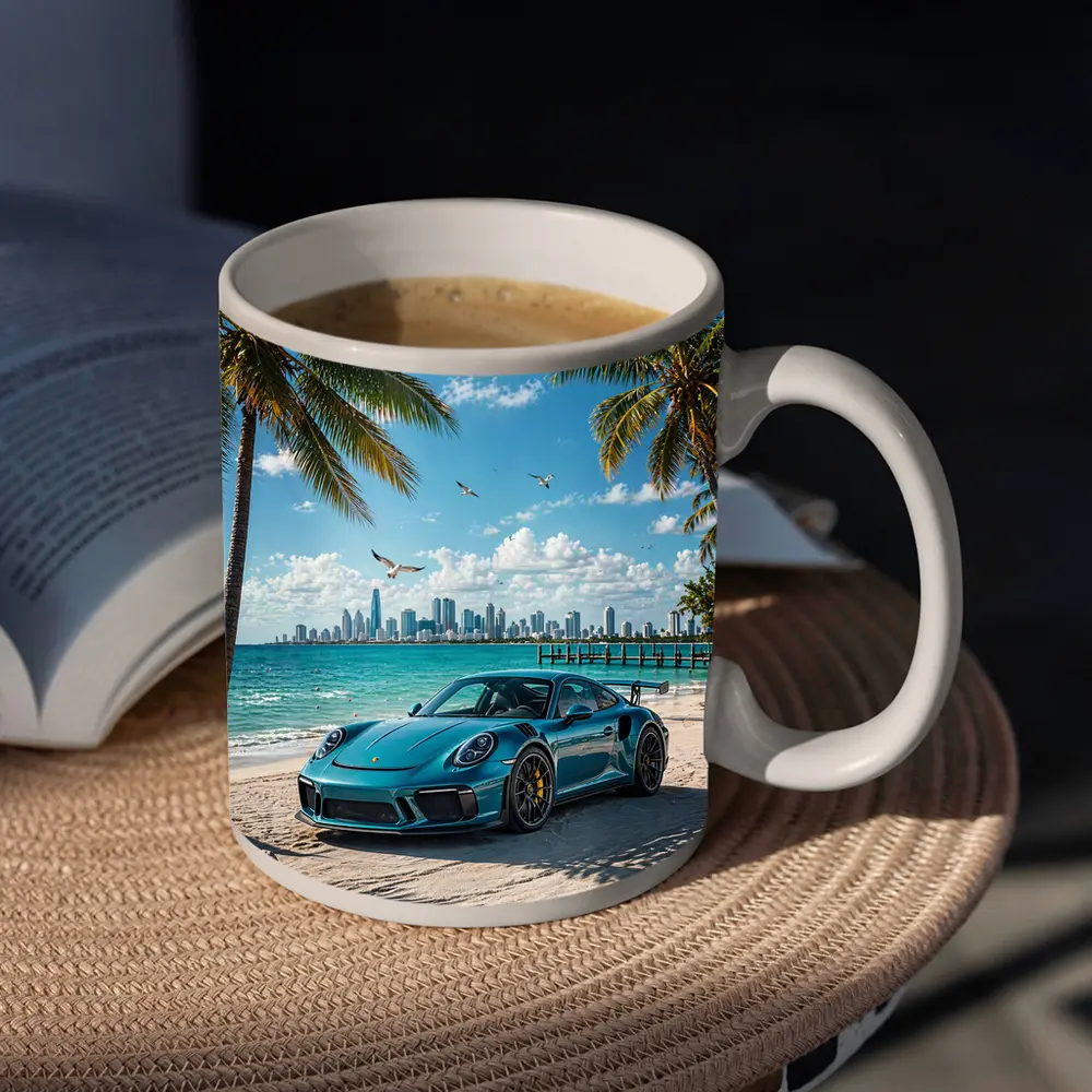 Porsche 911 GT3 Teal Beach City – Mugs