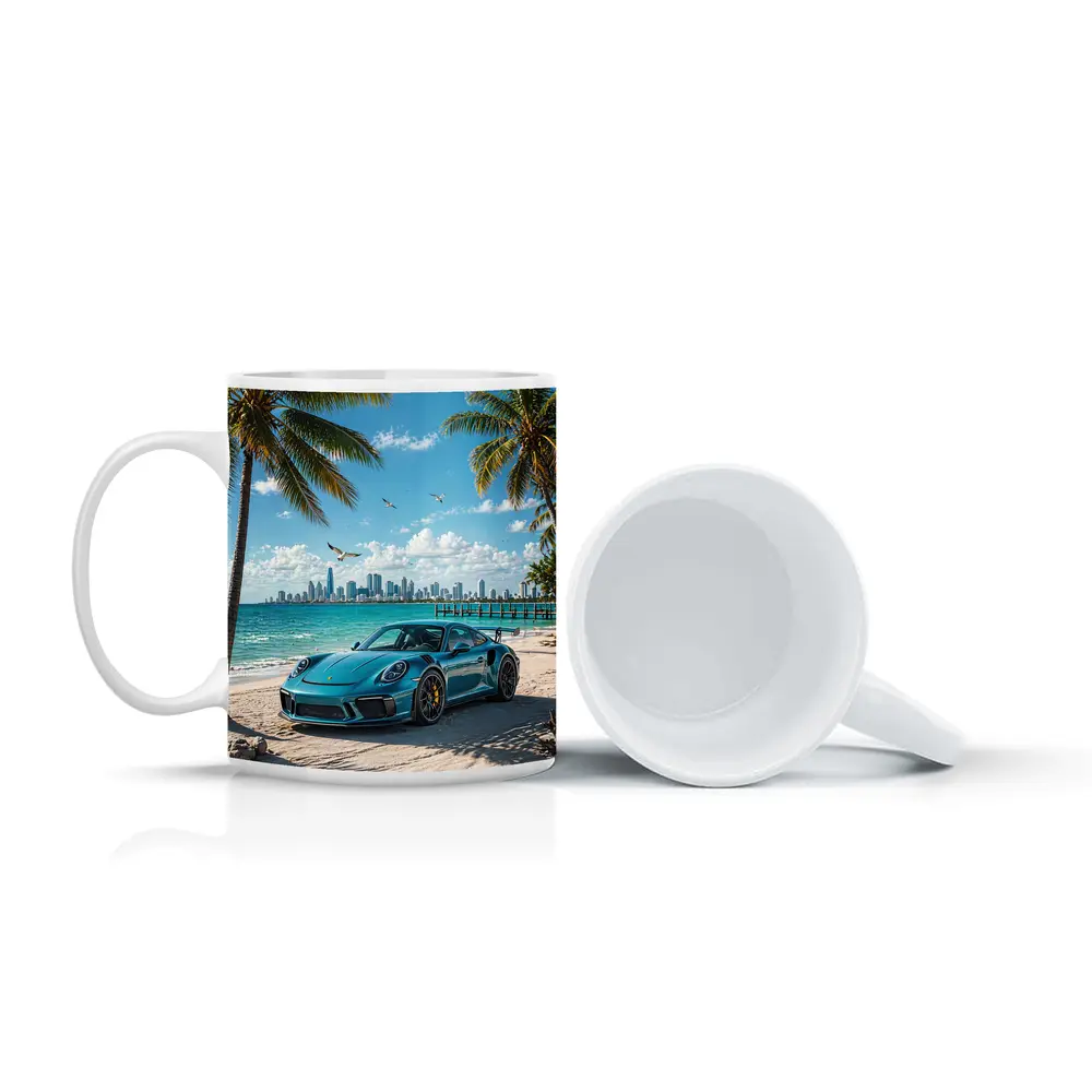 Porsche 911 GT3 Teal Beach City – Mugs