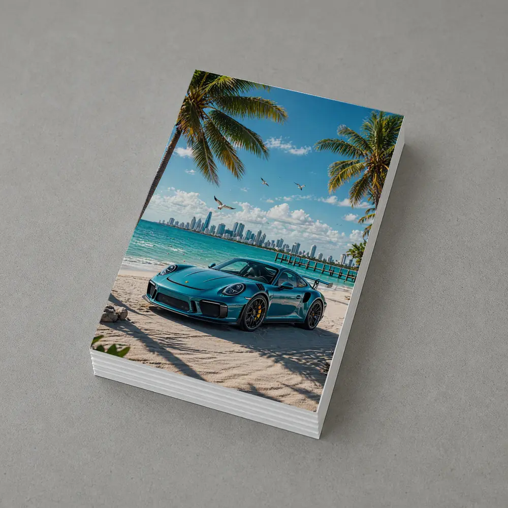 Porsche 911 GT3 Teal Beach City – Postcards