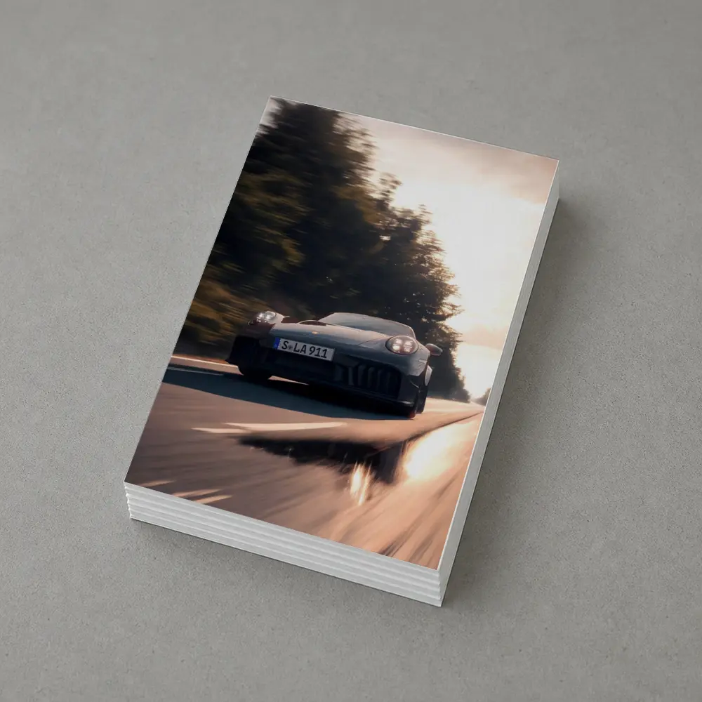 Porsche 911 GTS Speeding Down Open Road – Postcards