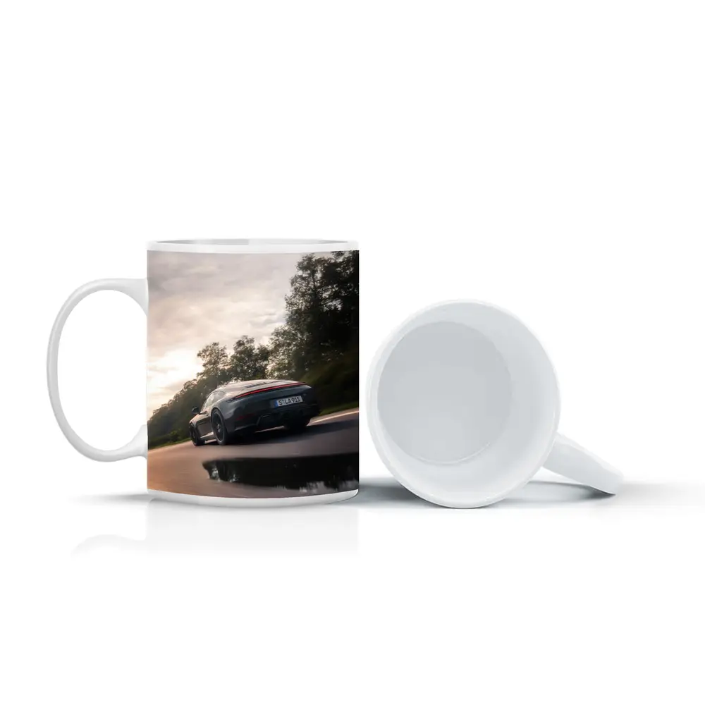 Porsche 911 GTS Speeding Down Open Road – Mugs