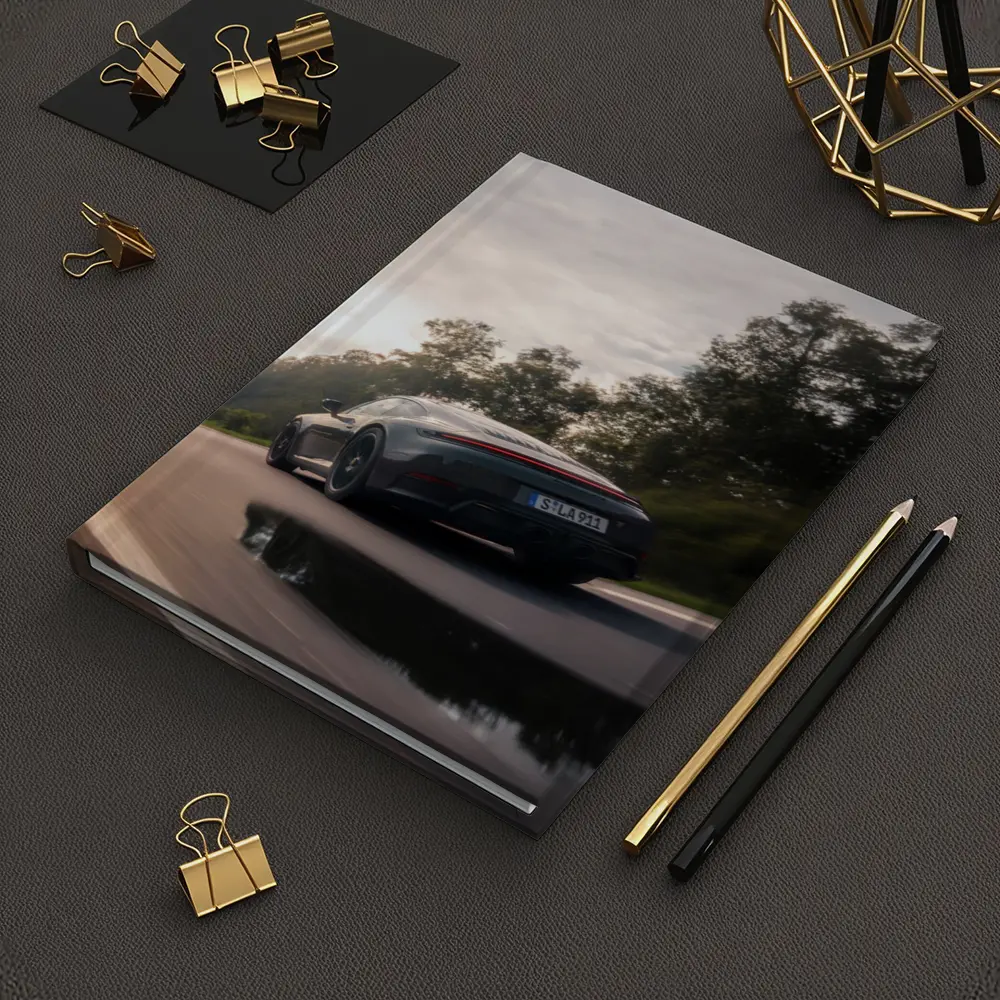 Porsche 911 GTS Speeding Down Open Road – Notebooks