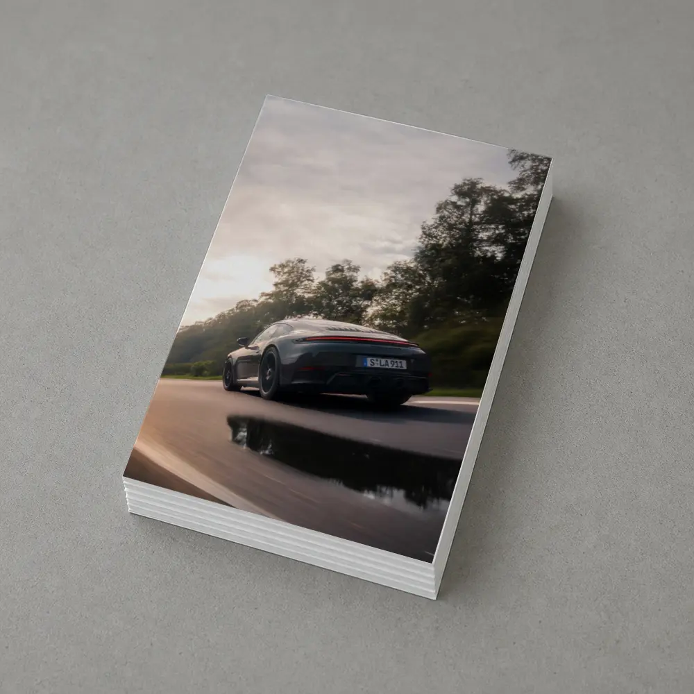 Porsche 911 GTS Speeding Down Open Road – Postcards