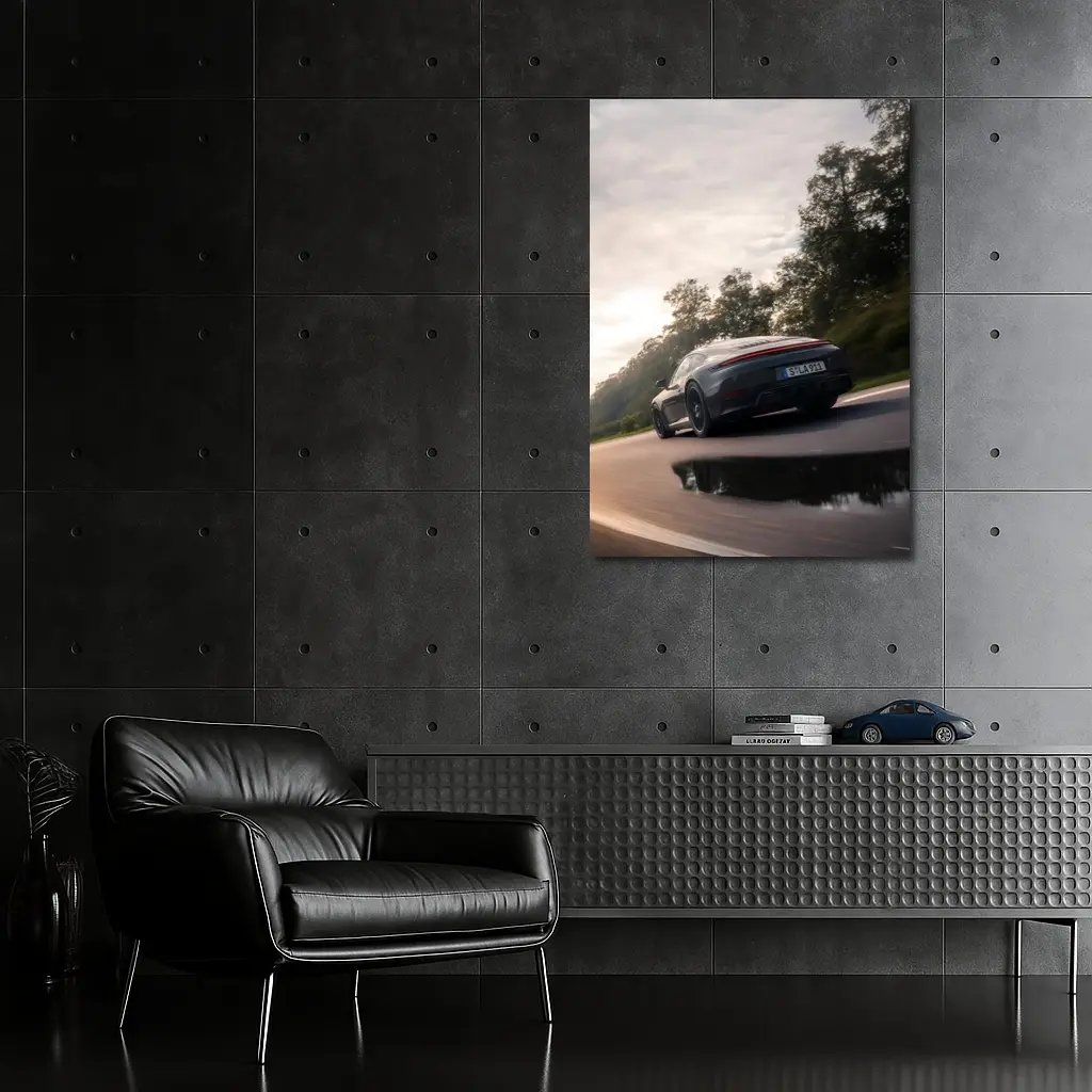 Porsche 911 GTS Speeding Down Open Road – Wall Art