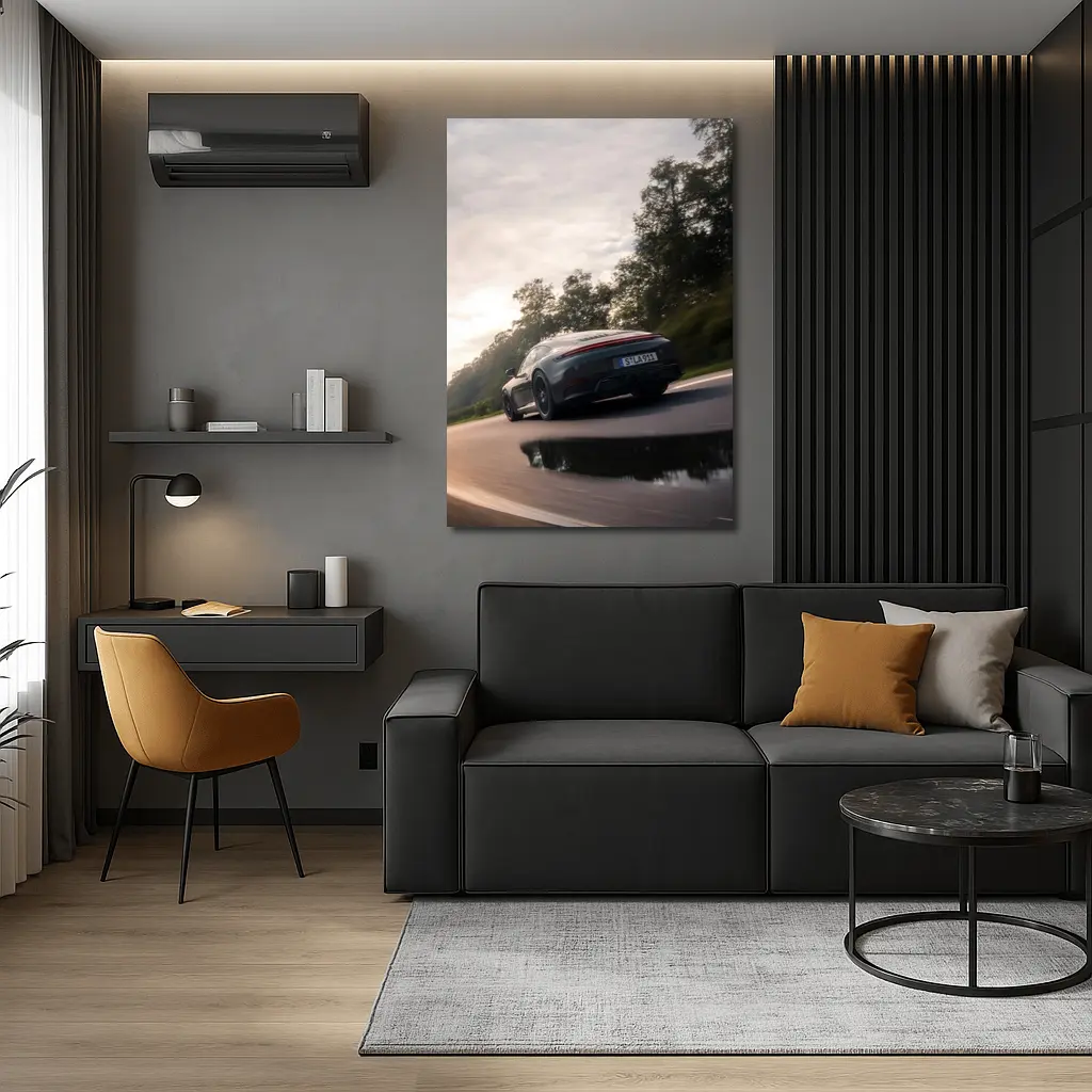 Porsche 911 GTS Speeding Down Open Road – Wall Art