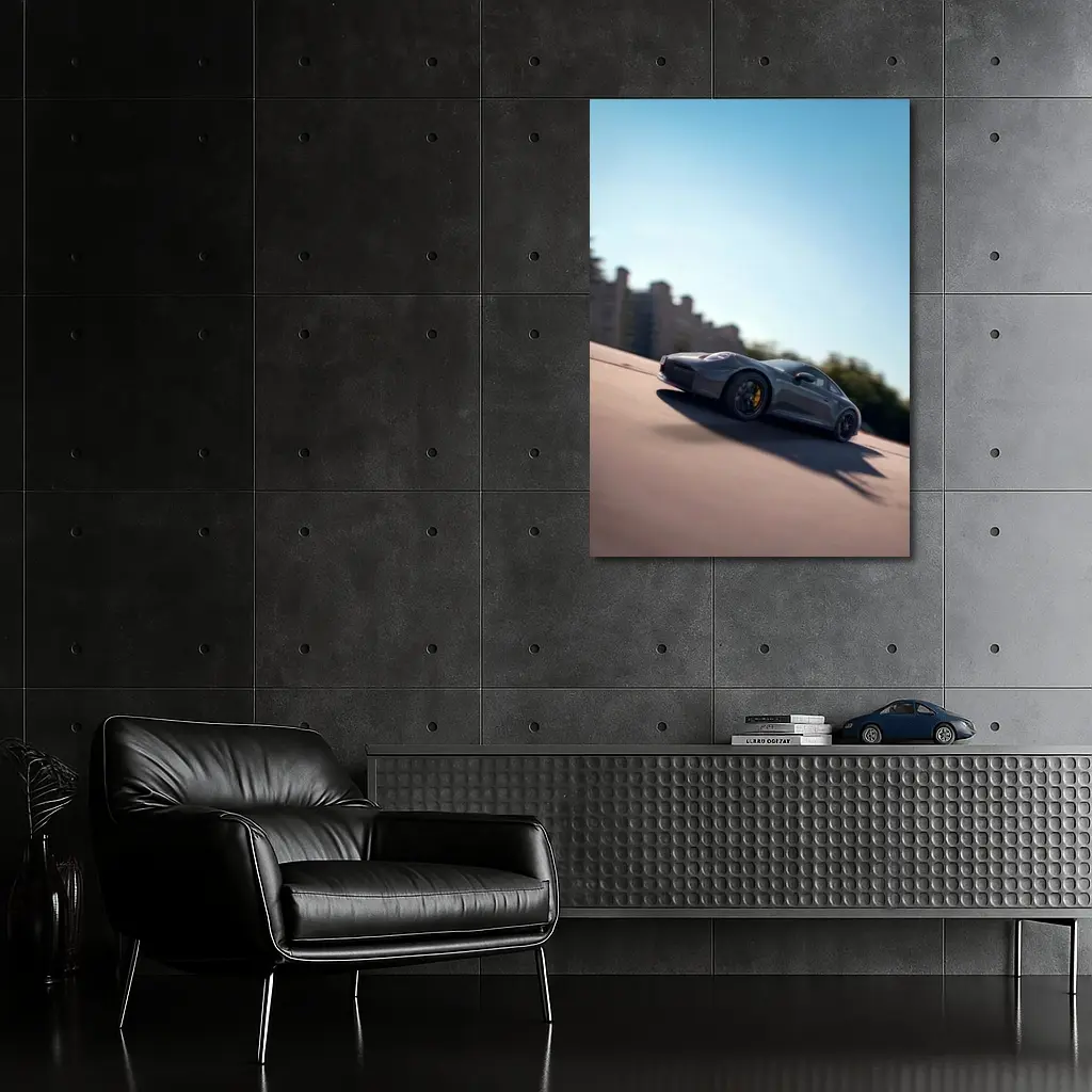 Porsche 911 GTS Speeding On Open Road – Wall Art