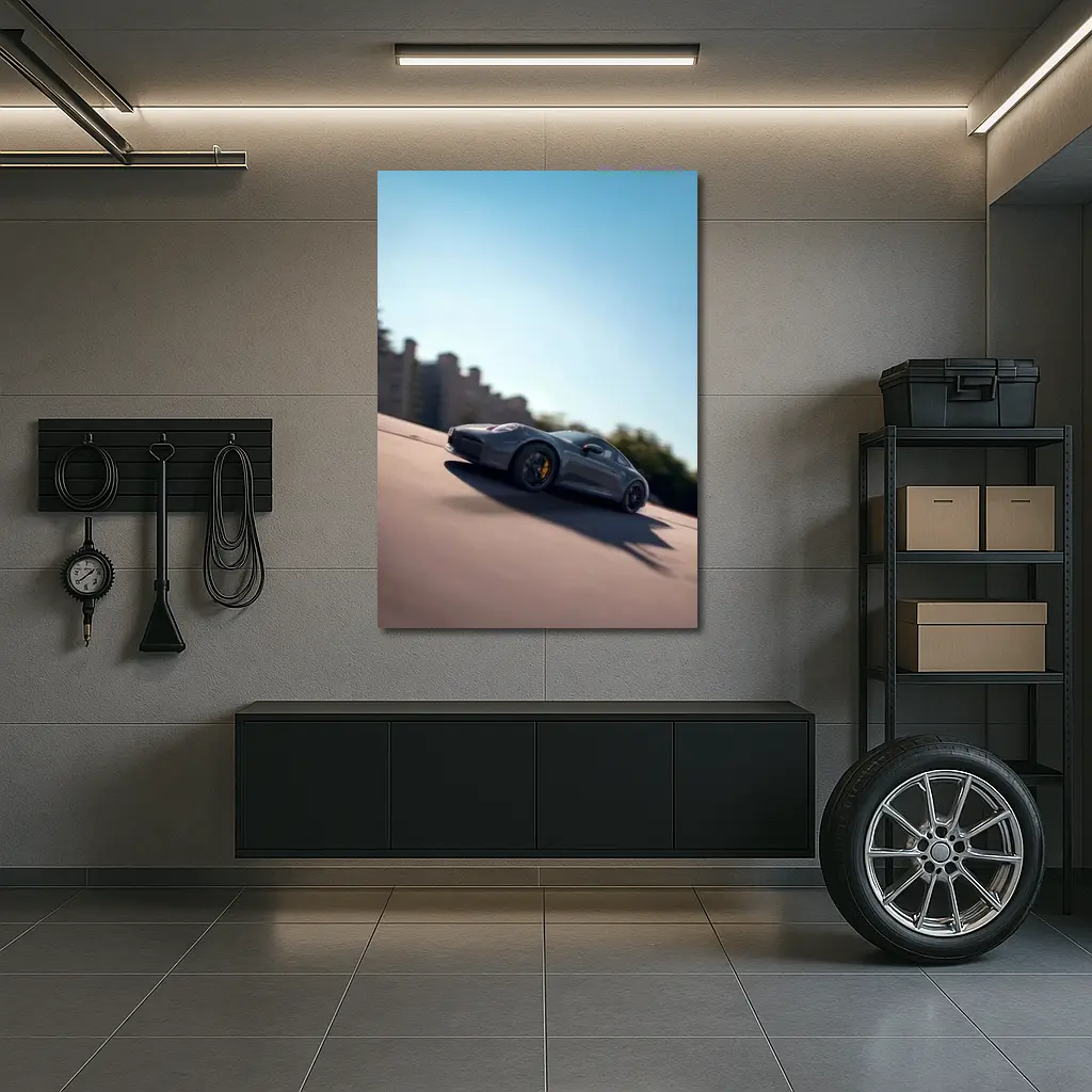 Porsche 911 GTS Speeding On Open Road – Wall Art