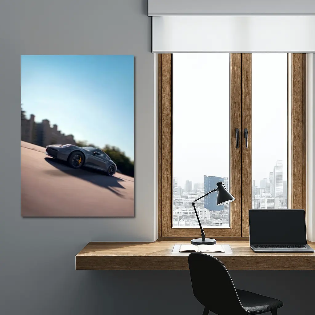 Porsche 911 GTS Speeding On Open Road – Wall Art
