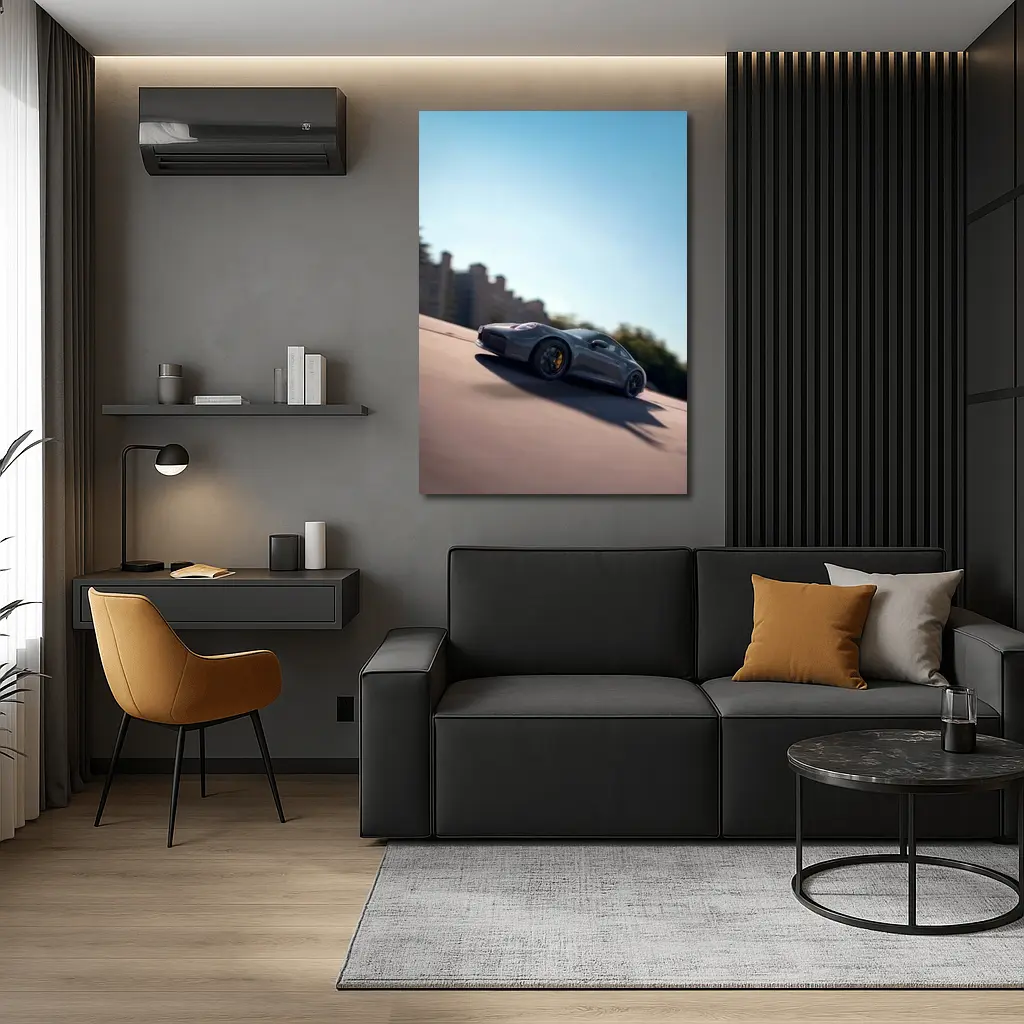 Porsche 911 GTS Speeding On Open Road – Wall Art