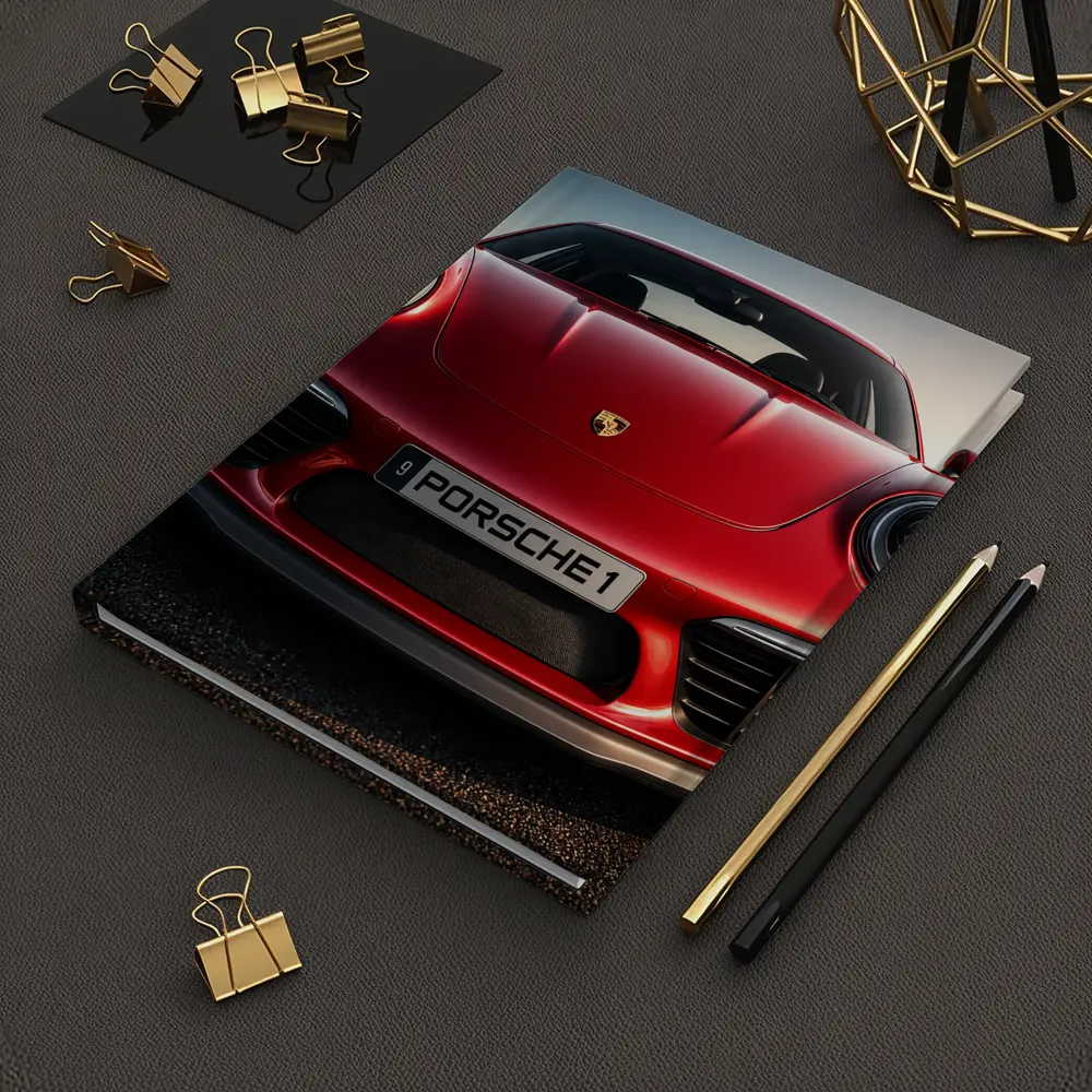 Red Porsche 911 Front View Dramatic Sky – Notebooks