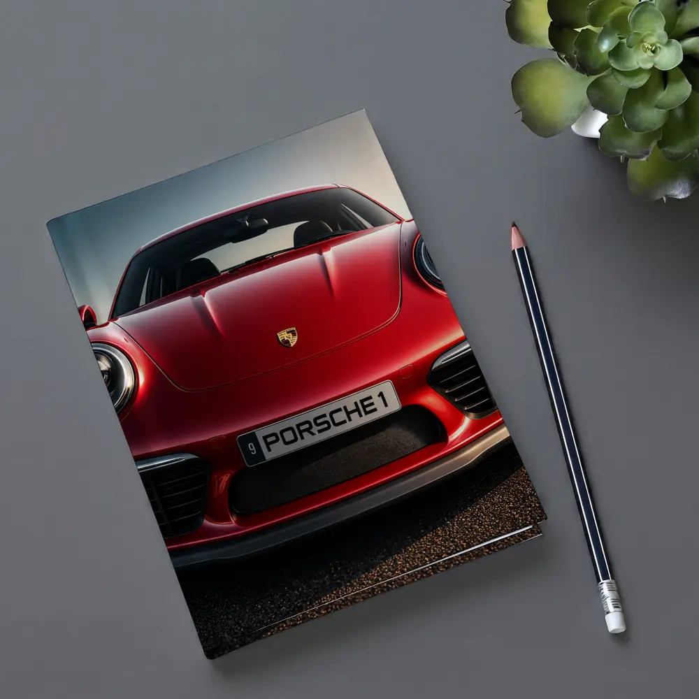 Red Porsche 911 Front View Dramatic Sky – Notebooks