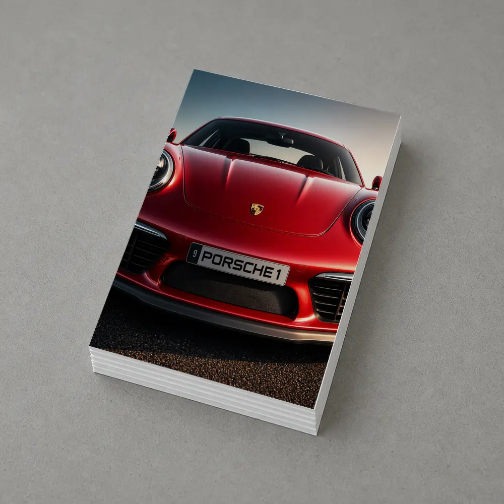 Red Porsche 911 Front View Dramatic Sky – Postcards