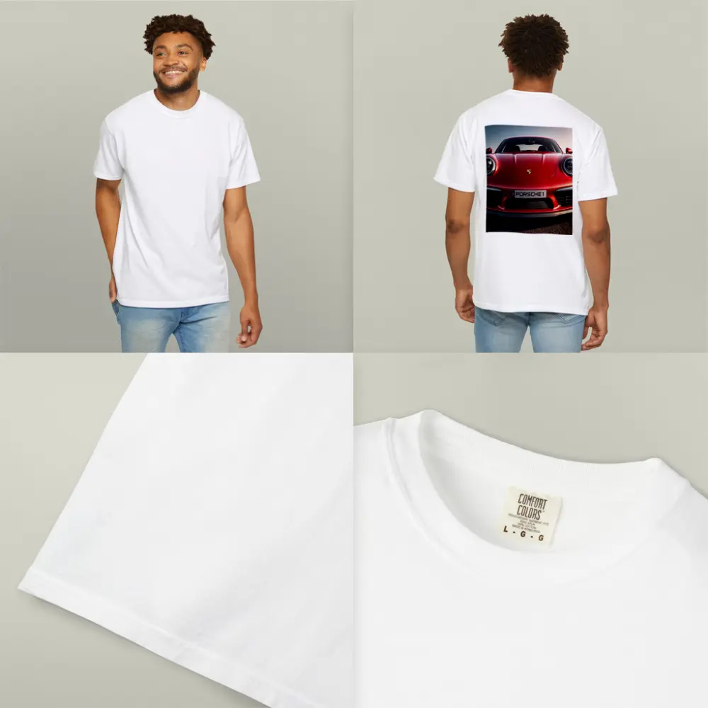 Red Porsche 911 Front View Dramatic Sky – T-Shirts