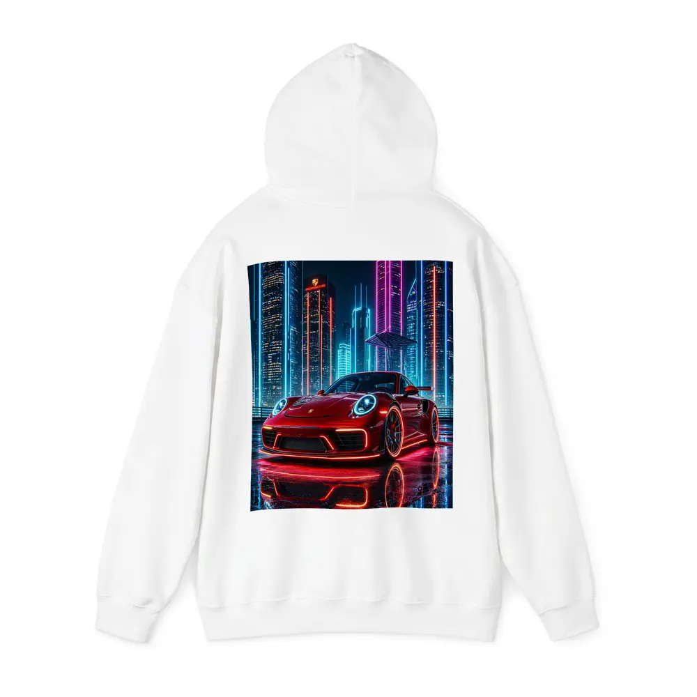 Porsche 911 Red Neon City Night – Hoodies