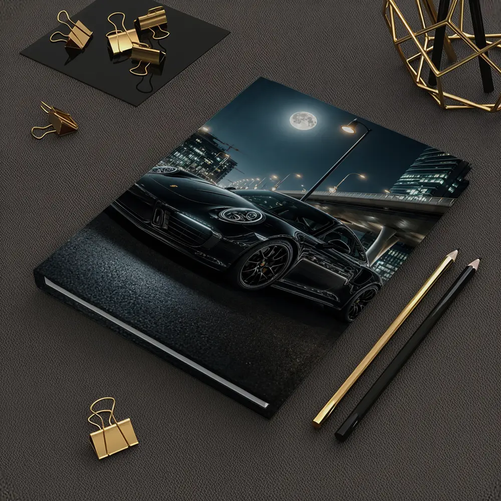 Porsche 911 Black Night City Streets – Notebooks