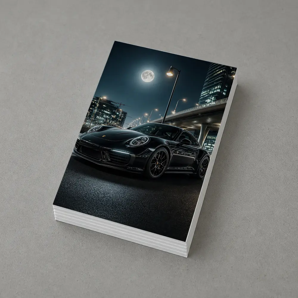 Porsche 911 Black Night City Streets – Postcards