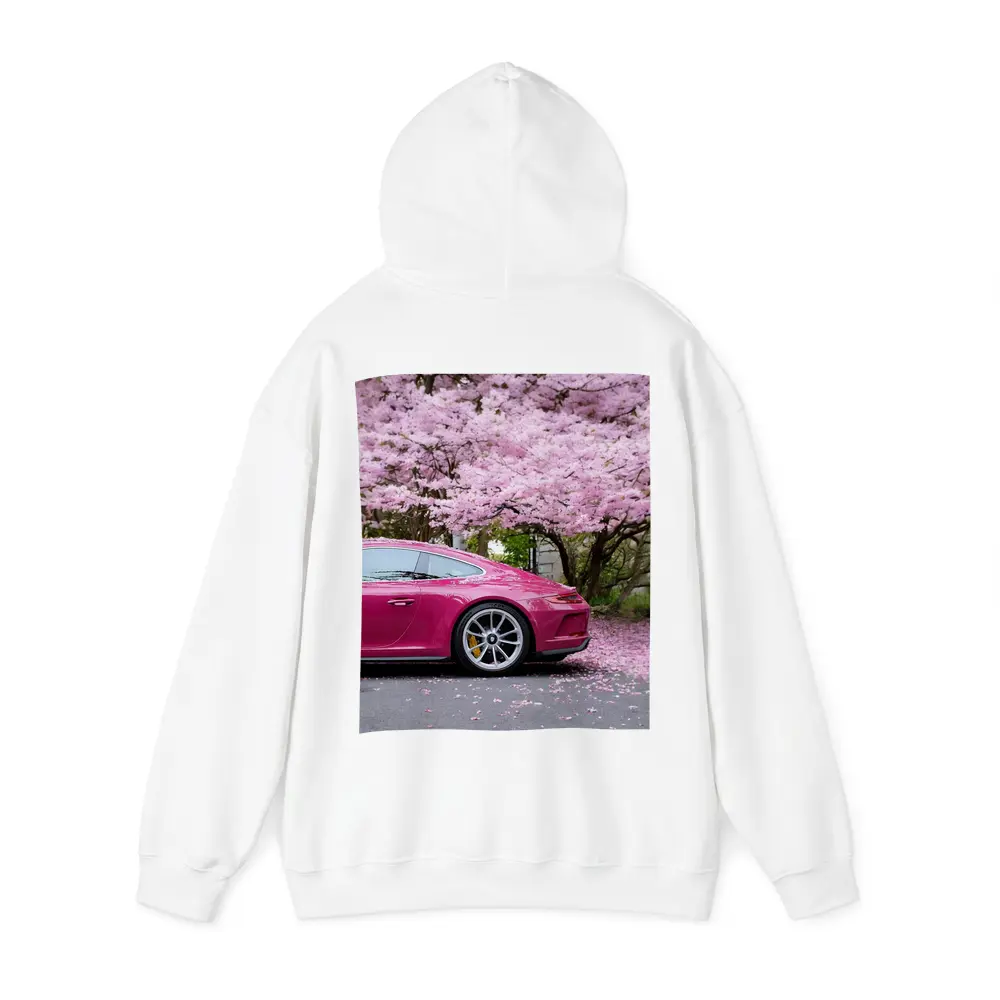 Pink Porsche 911 Under Cherry Blossom Trees – Hoodies