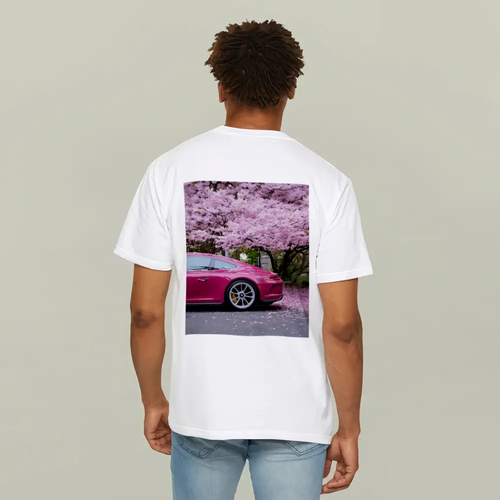 Pink Porsche 911 Under Cherry Blossom Trees – T-Shirts