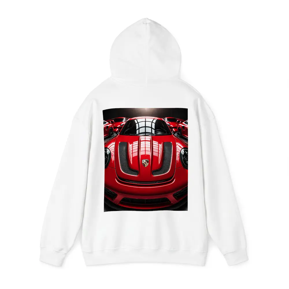 Red Porsche 911 Turbo Hood Dark Garage – Hoodies