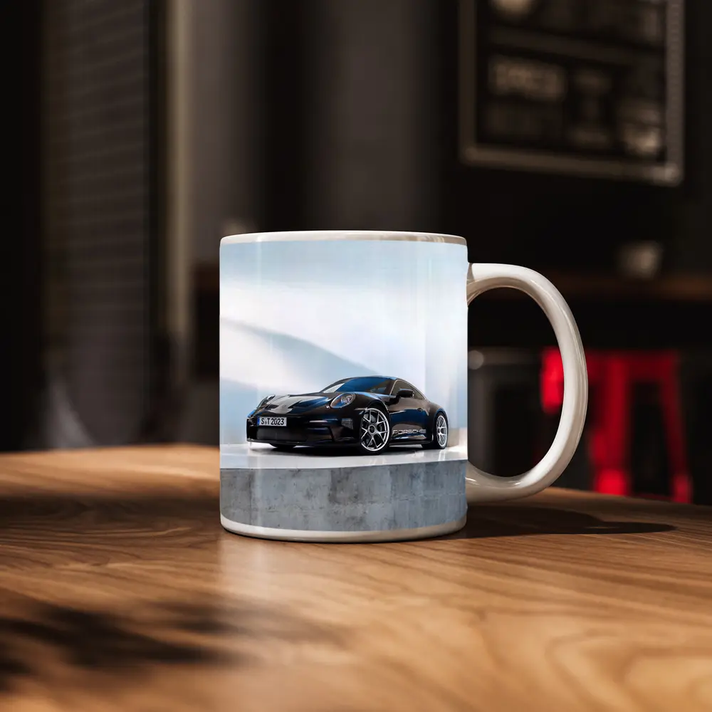 Porsche 911 ST Black Studio Minimal Background – Mugs