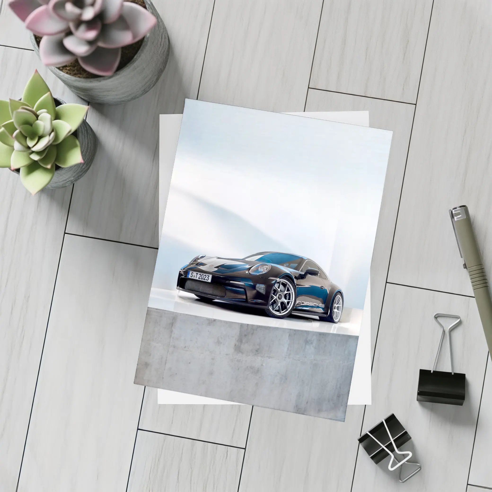 Porsche 911 ST Black Studio Minimal Background – Postcards