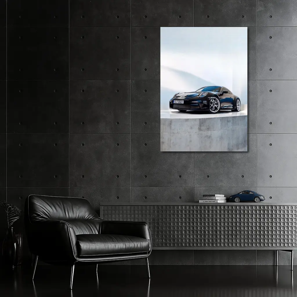 Porsche 911 ST Black Studio Minimal Background – Wall Art
