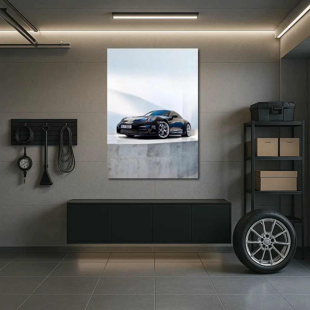 Porsche 911 ST Black Studio Minimal Background – Wall Art