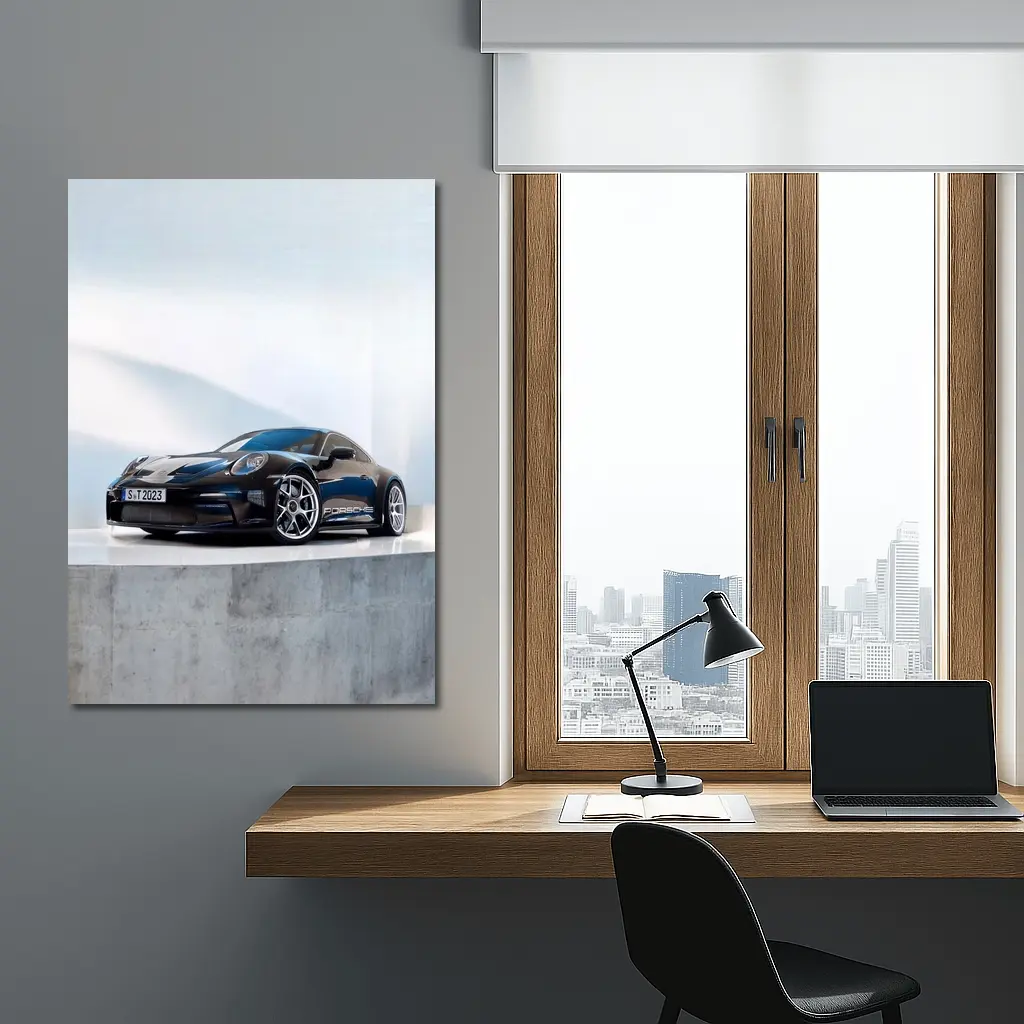 Porsche 911 ST Black Studio Minimal Background – Wall Art