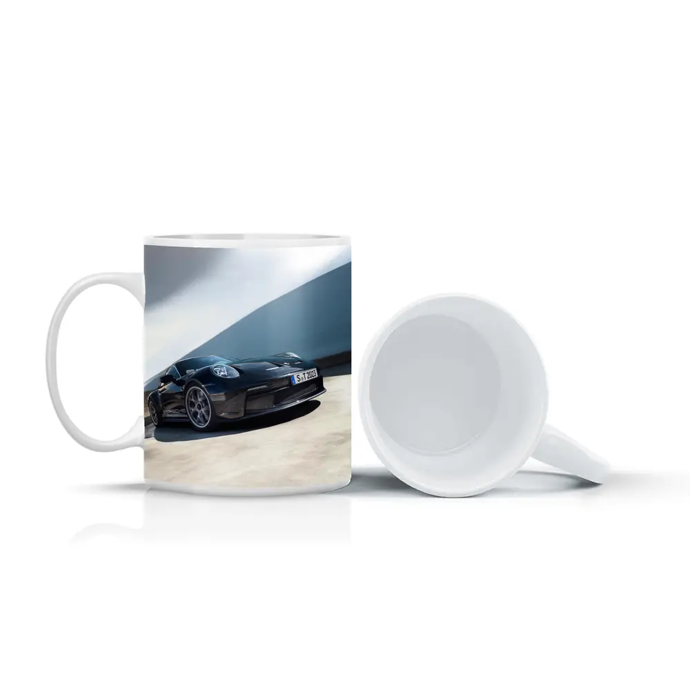 Porsche 911 ST Black on Open Road – Mugs