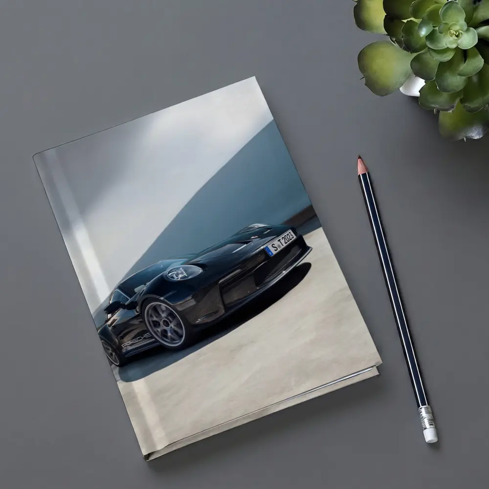 Porsche 911 ST Black on Open Road – Notebooks