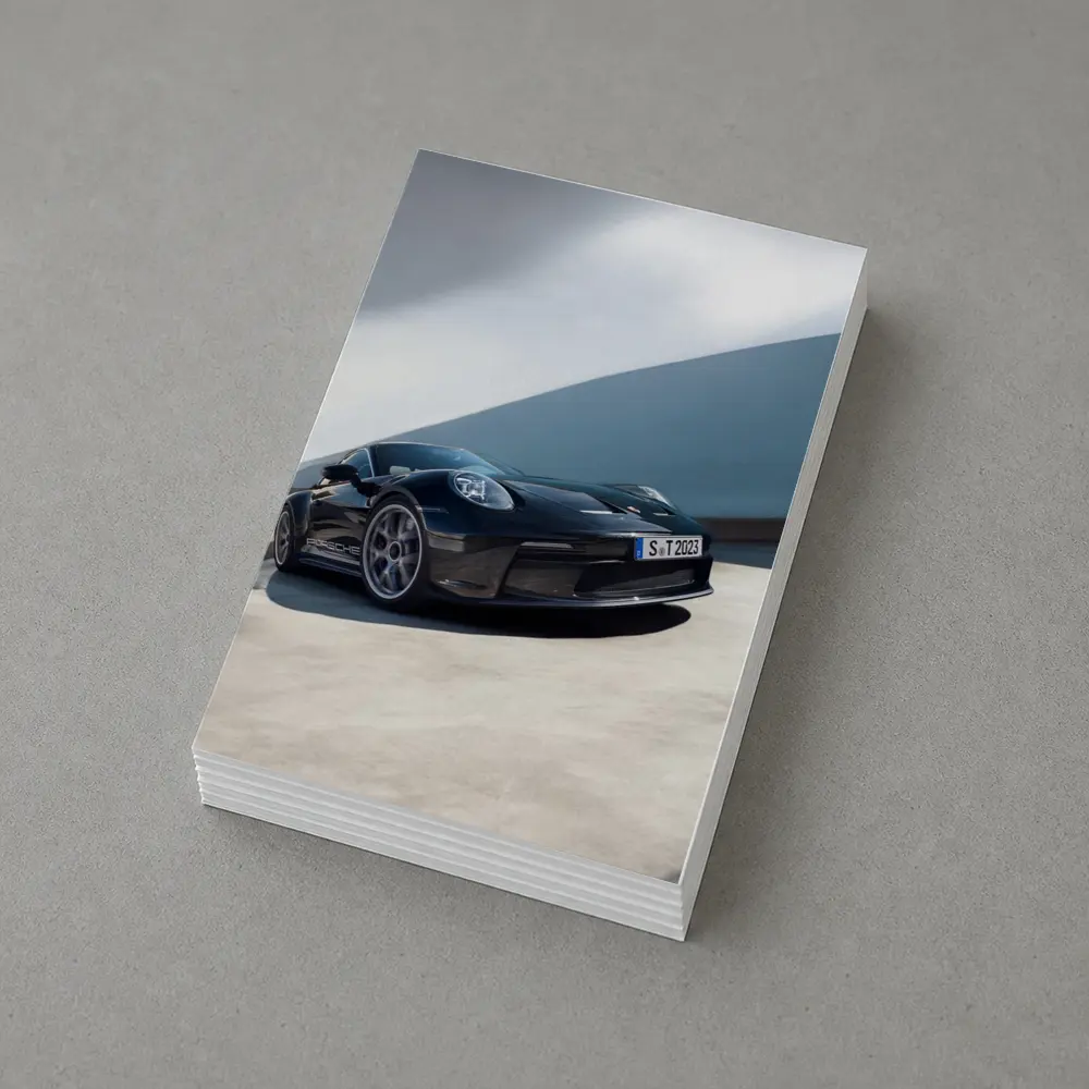 Porsche 911 ST Black on Open Road – Postcards