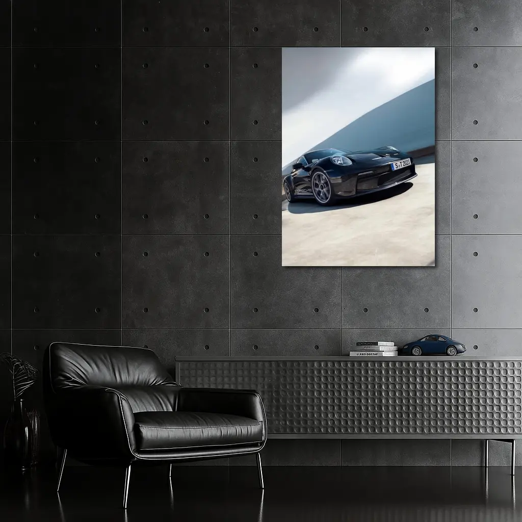 Porsche 911 ST Black on Open Road – Wall Art