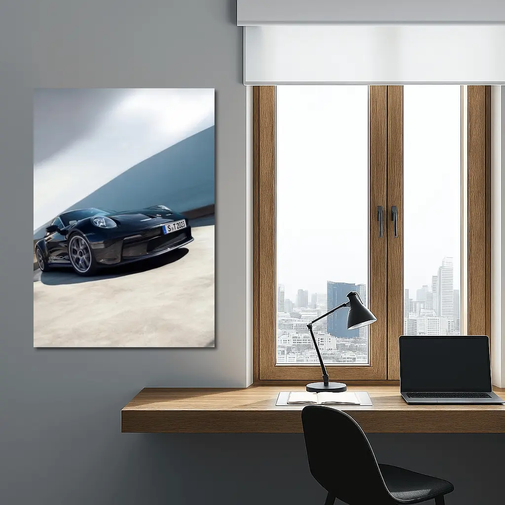 Porsche 911 ST Black on Open Road – Wall Art