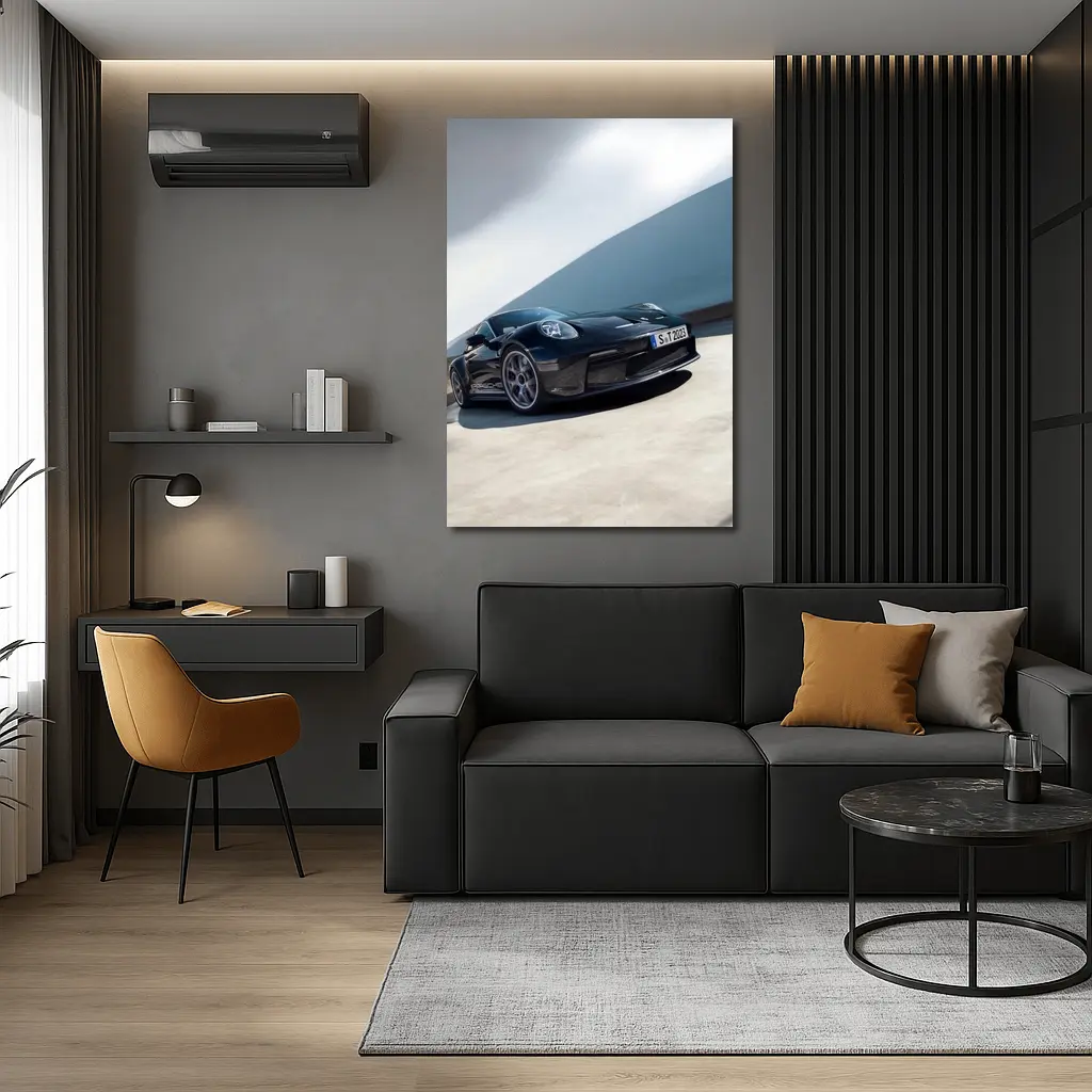 Porsche 911 ST Black on Open Road – Wall Art