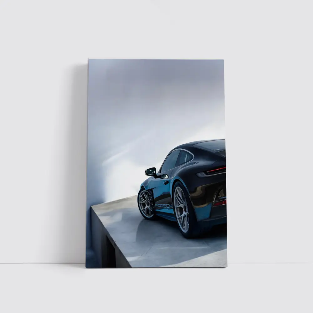 Porsche 911 Dark Blue Parking Lot Rear – Wall Art