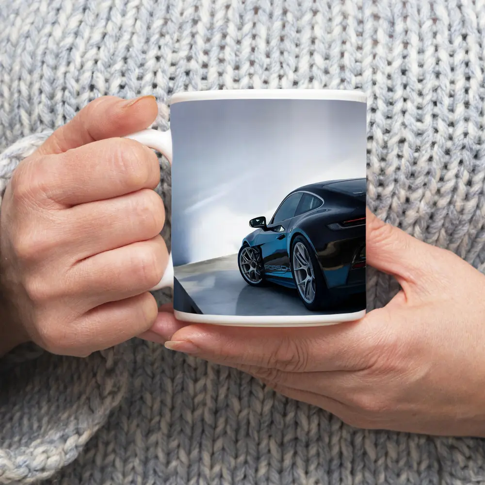 Porsche 911 Dark Blue Parking Lot Rear – Mugs