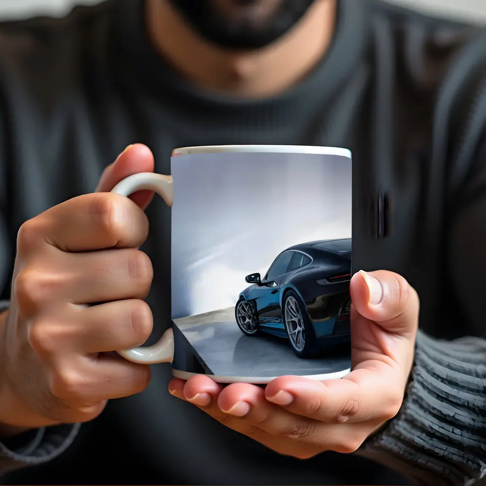Porsche 911 Dark Blue Parking Lot Rear – Mugs