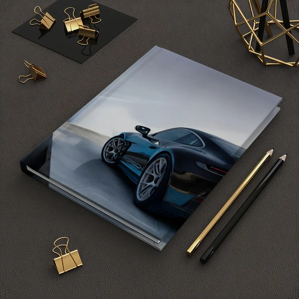 Porsche 911 Dark Blue Parking Lot Rear – Notebooks
