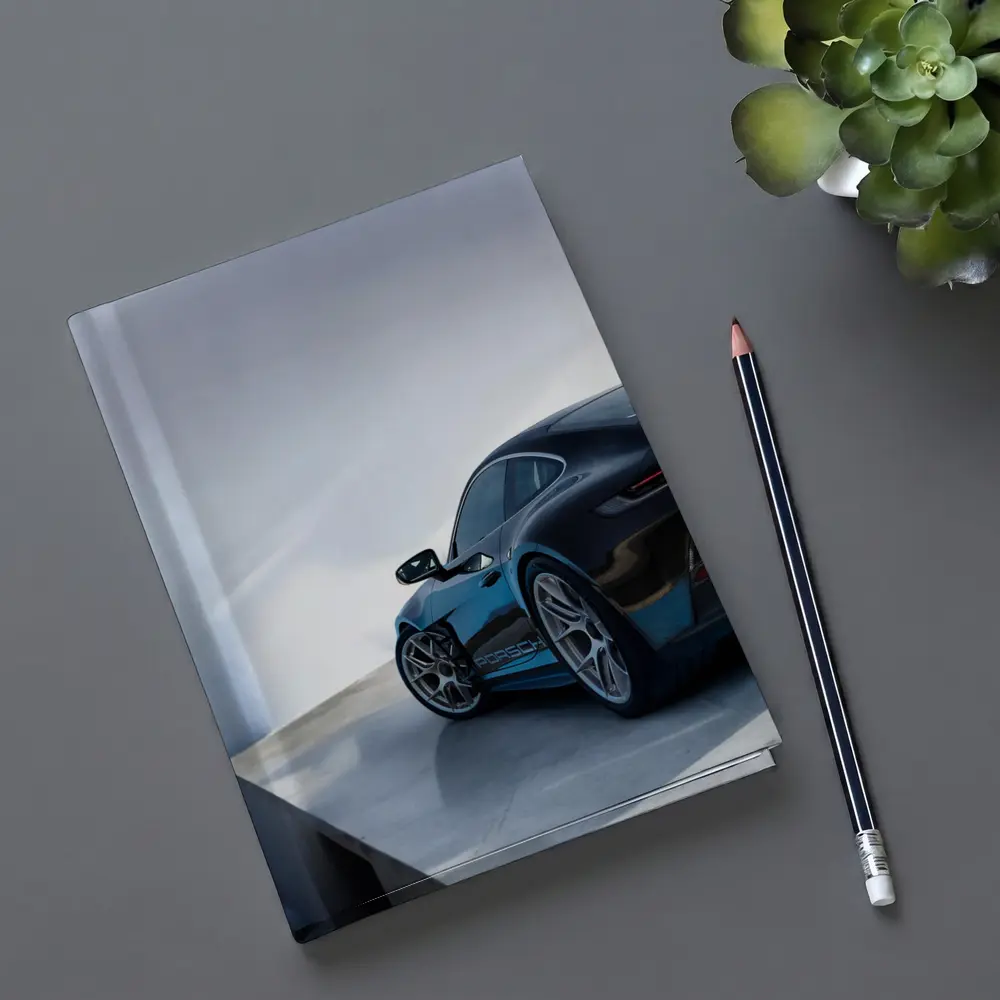 Porsche 911 Dark Blue Parking Lot Rear – Notebooks