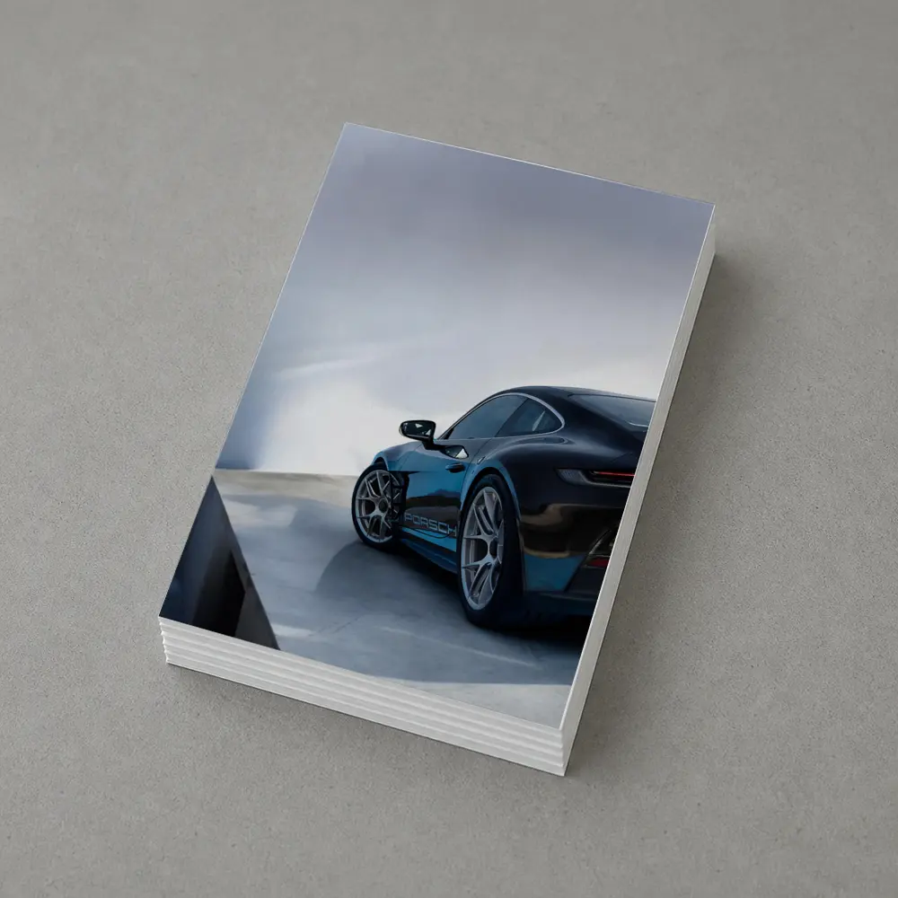 Porsche 911 Dark Blue Parking Lot Rear – Postcards