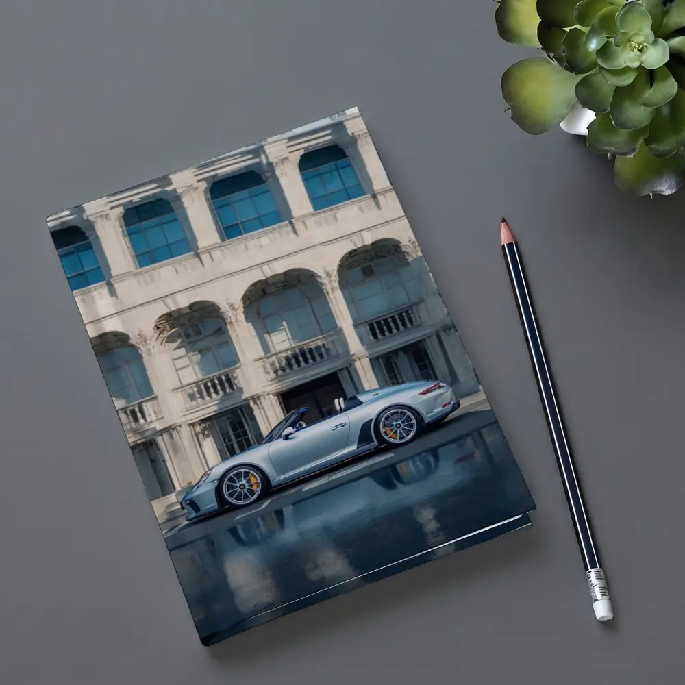 Porsche 911 Speedster Silver Classic Architecture Background – Notebooks