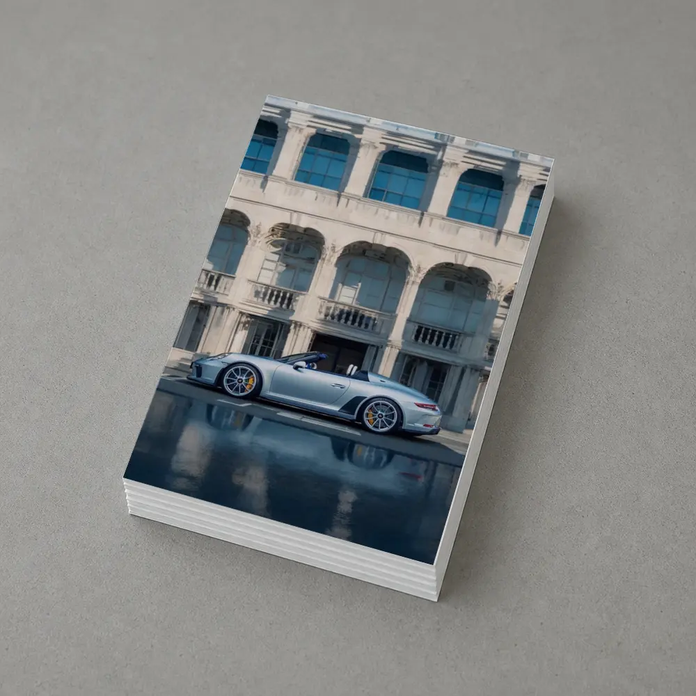 Porsche 911 Speedster Silver Classic Architecture Background – Postcards