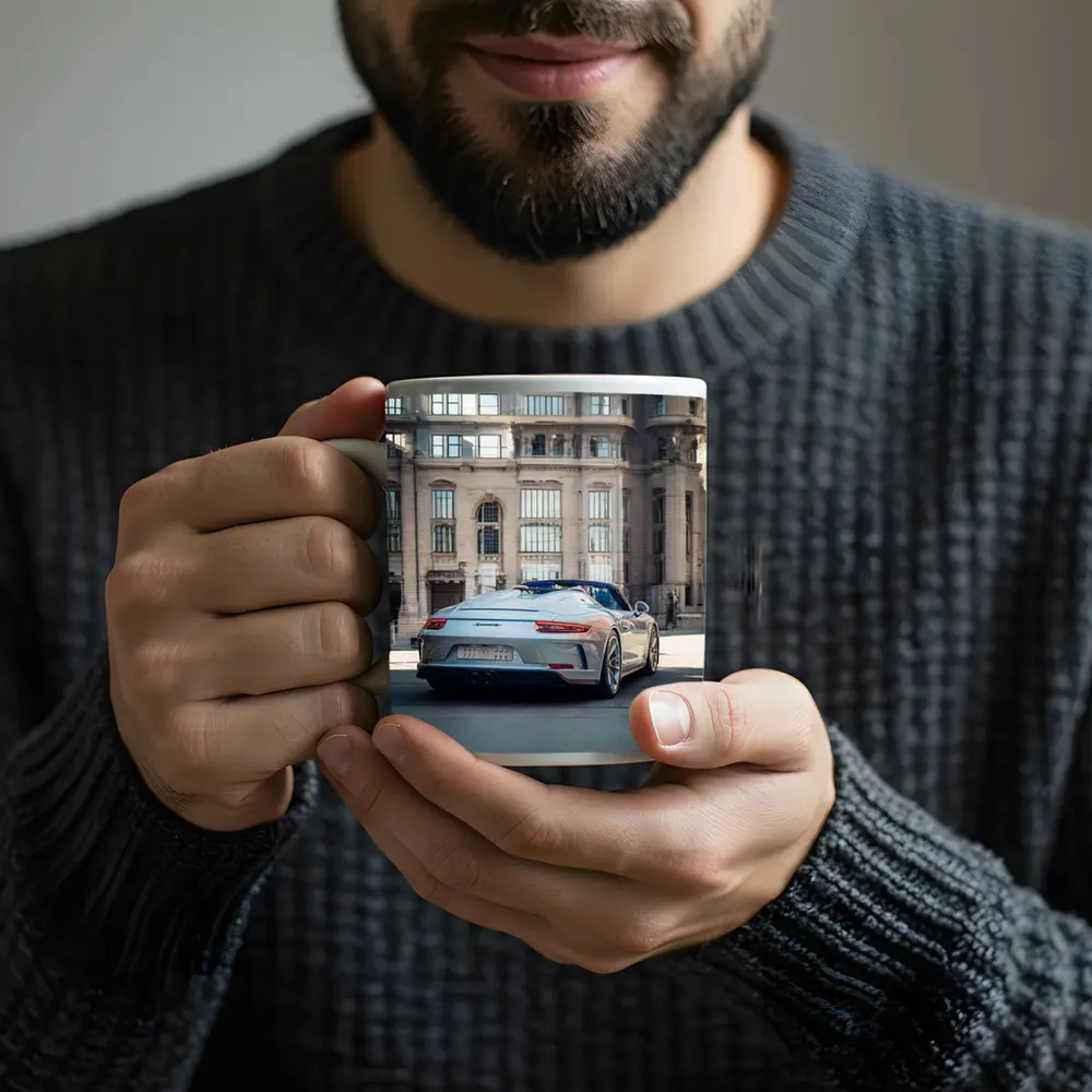 Porsche 911 Speedster Urban Architectural City Backdrop – Mugs
