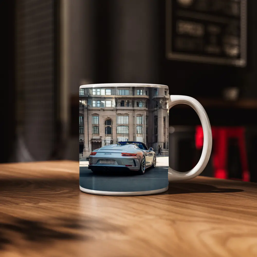 Porsche 911 Speedster Urban Architectural City Backdrop – Mugs
